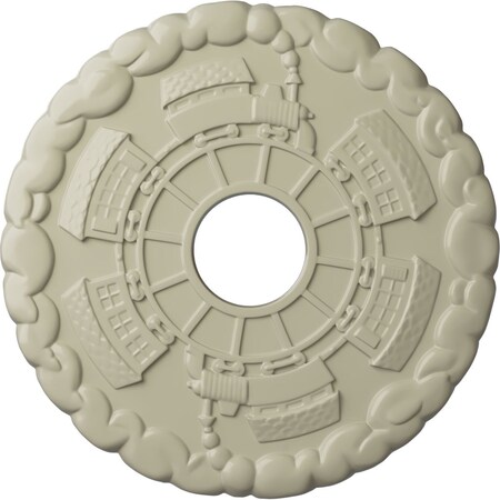 Ekena Millwork Kendall Train Station Medallion (Canopies up to 3 7/8"), 18 1/2"OD x 3 7/8"ID x 1"P, Clear Yellow CM18KDCYF